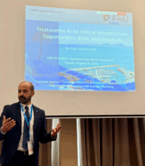 Dr.-Ing. Loui Al Sardy während seines Vortrags auf der RTSI 2025 in Tunis